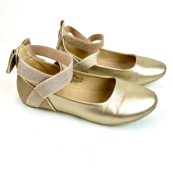 Kenneth Cole Reaction Other - Girl’s Kenneth Cole Reaction Tap Glitz Metallic Gold Ballet Flats